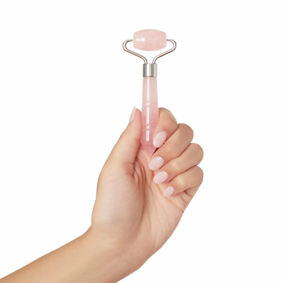 Glow with rose - Rose quartz facial roller - Jade roller to improve skin tone blood circulation