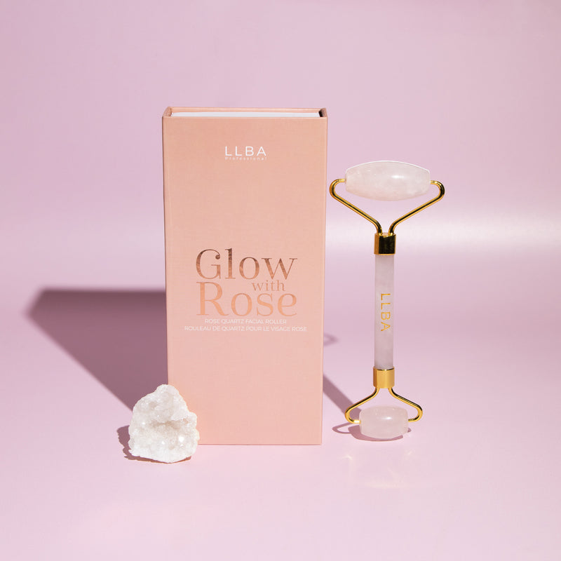 Glow with rose - Rose quartz facial roller - Jade roller to improve skin tone blood circulation